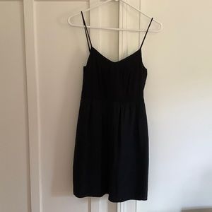 Black silk size 4 mini dress with back zipper
